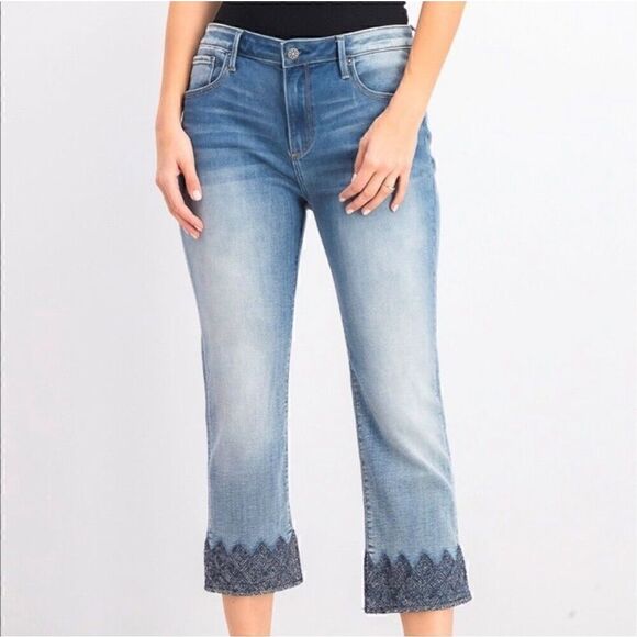 Driftwood Candace Embroidered
Hem Straight Ankle Jeans - Picture 1 of 1